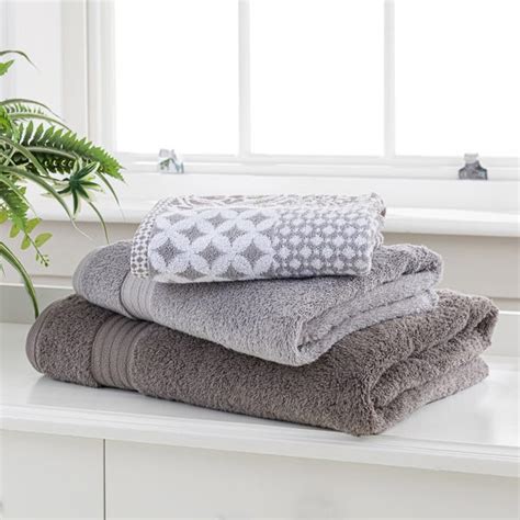 Silver Egyptian Cotton Towel Dunelm