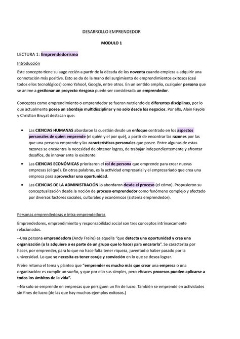 Erika Resumen M Y M Desarrollo Emprendedor Modulo Lectura