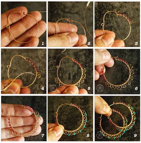 How To Make Wire Wrapped Hoop Earrings Crystals And Clay Jewelry Diy