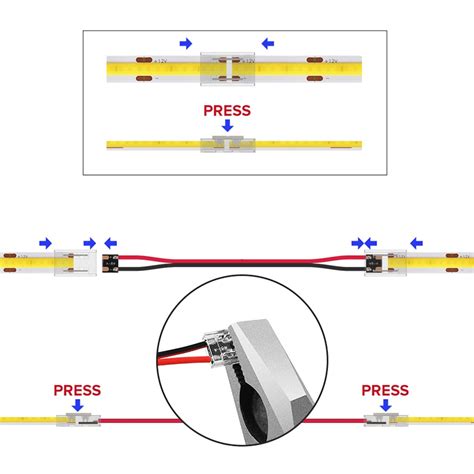 5pcs 8mm 10mm 2pin Single Dual End Transparent Solderless Cover