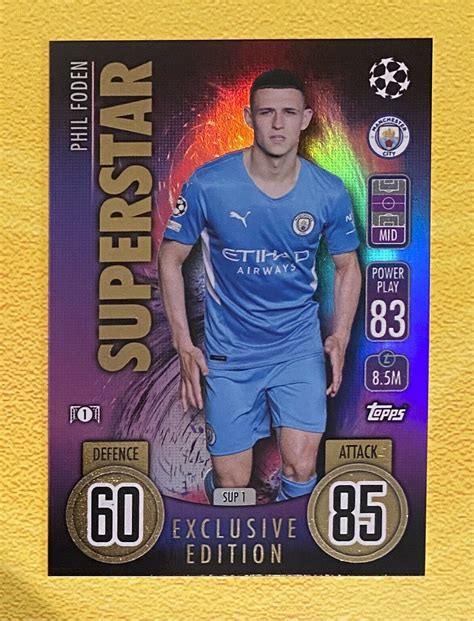 Mavin Match Attax 2021 22 Sup1 Phil Foden Superstar Exclusive Limited