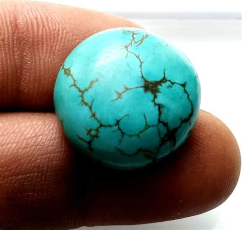 Natural Uncut Arizona Blue Turquoise Round Cabochon Carats Loose