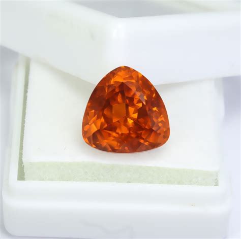 Natural Certified Orange Hessonite Garnet 8 00 Ct Trillion Cut Loose