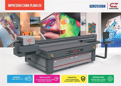 Impresora UV CAMA PLANA GZH2513GN CAMS