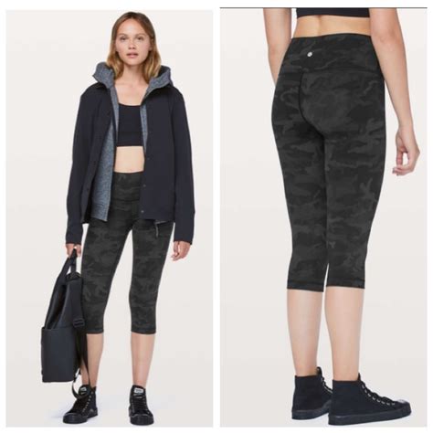 Lululemon Wunder Under Savasana Camo Black Soot Gem