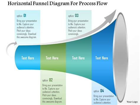 1214 Horizontal Funnel Diagram For Process Flow Powerpoint Template