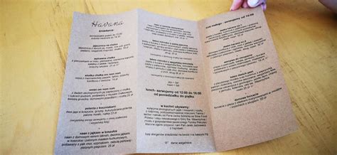 Menu at Cafe Bar Havana, Warsaw