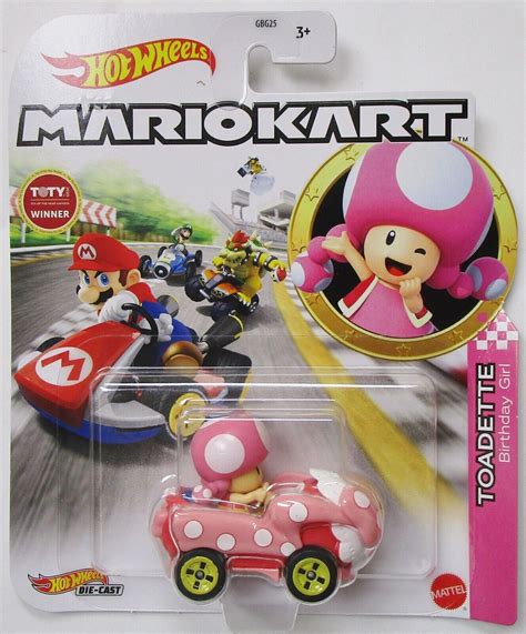 2022 Hot Wheels Mariokart Toadette Birthday Girl Diecast Car Imperfect Card 4563718671