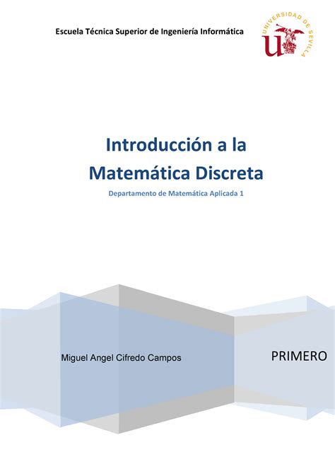 IMD Introducción a la Matemática Discreta Escuela Técnica Superior