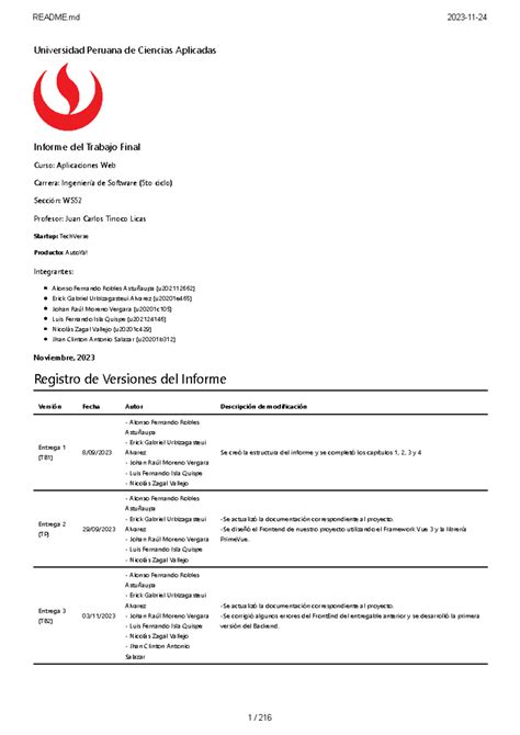 Upc Pre 202302 Si730 Ws52 Auto Ya Report Tf1 Universidad Peruana De Ciencias Aplicadas