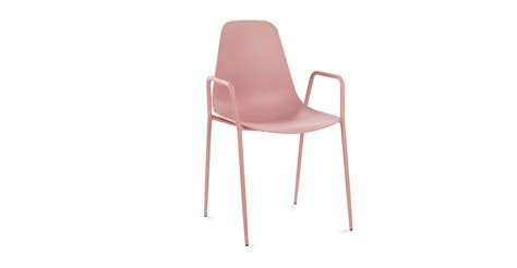 Dusty Pink Polypropylene Dining Chair With Arms Svelti Article