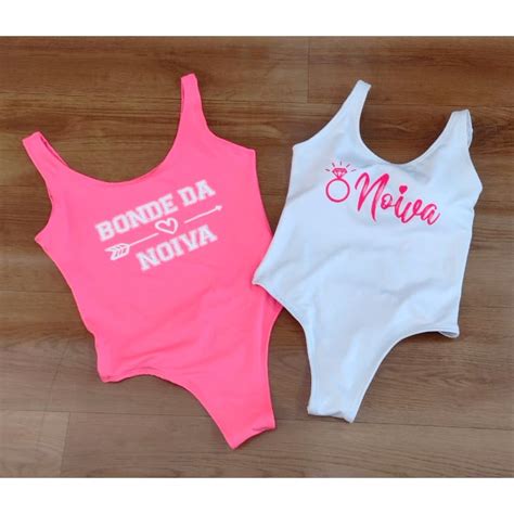 Body Maiô Chá de Lingerie Despedida de Solteira Suplex Bride Promoção Shopee Brasil