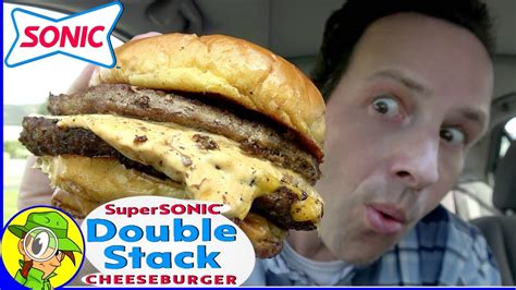 Sonic® Supersonic® Double Stack Cheeseburger Review 🚀🍔 Peep This