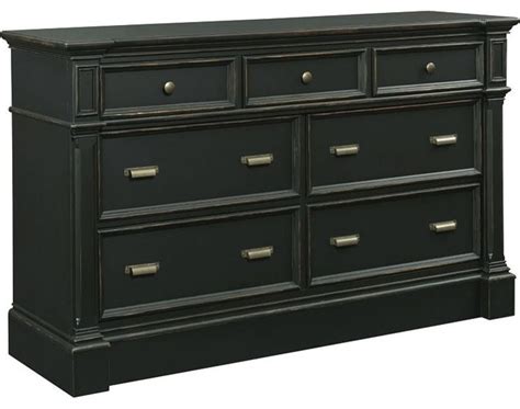 Broyhill Vintage 7 Drawer Dresser Timeworn Ebony Traditional