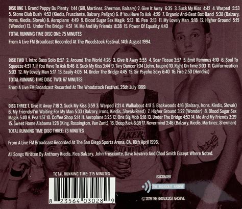 Red Hot Chili Peppers The Broadcast Archives Hamiltonbook