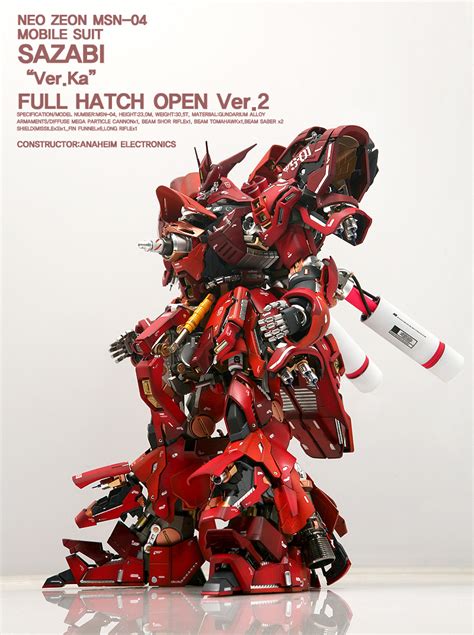 GUNDAM GUY MG 1 100 Sazabi Ver Ka Full Hatch Open Version 2 Custom