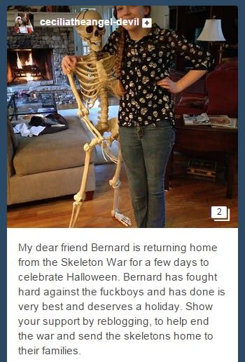 The Strange And Frightful Tale Behind Tumblrs Skeleton War