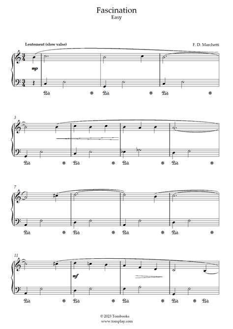 Fascination Easy Level Marchetti Piano Sheet Music