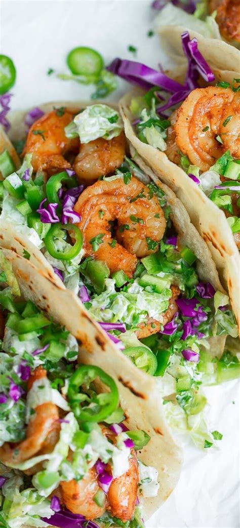 Cilantro Lime Shrimp Tacos With Cool Ranch Slaw Peas And Crayons