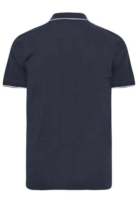 Badrhino Navy Blue Pack Essential Tipped Polo Shirts Badrhino