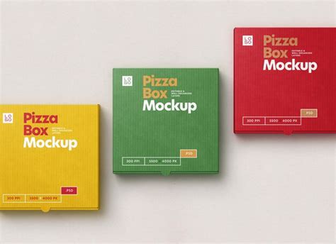 Premium PSD Pizza Box Packaging Mockup