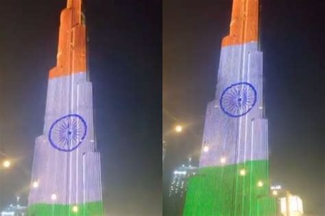 Indian Flag Displayed At Burj Khalifa Day After Video of Pakistani ...