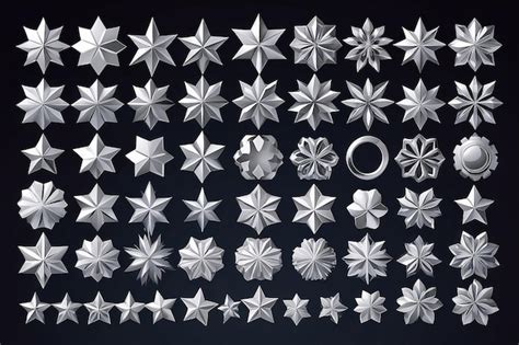 Elementos Cromados Para El Dise O De Estrellas Flores Y Otras Formas