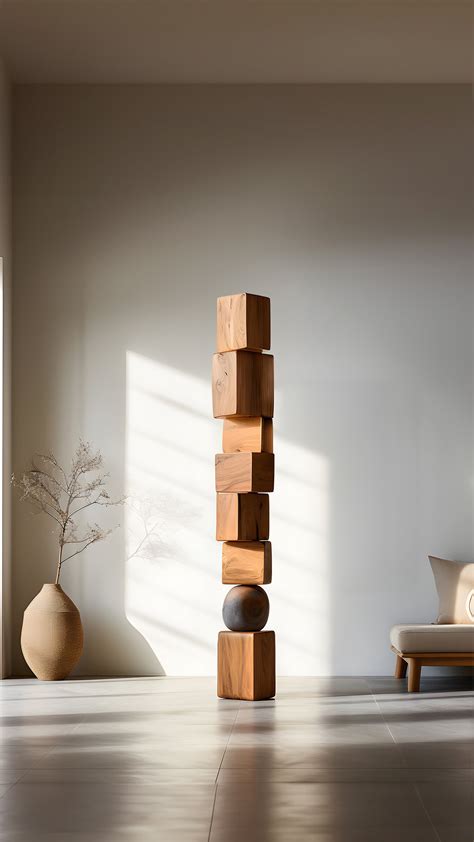 Standing Totem Wood Sculpture Still Stand No By Joel Escalona Joel