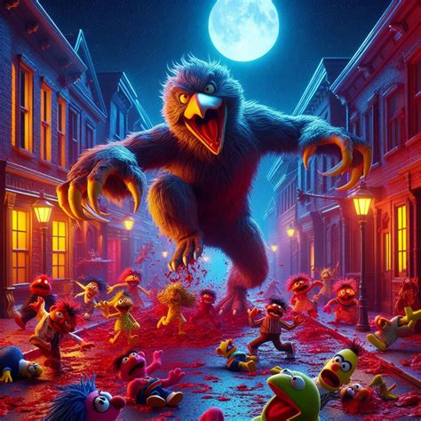 Werewolf Big Bird On A Muppet Killing Spree By Ron Tweedie On Deviantart