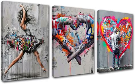 Aaberic Norse Street Art Decor Banksy Graffiti Pictures Colorful Love