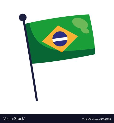 Brazil flag Royalty Free Vector Image - VectorStock