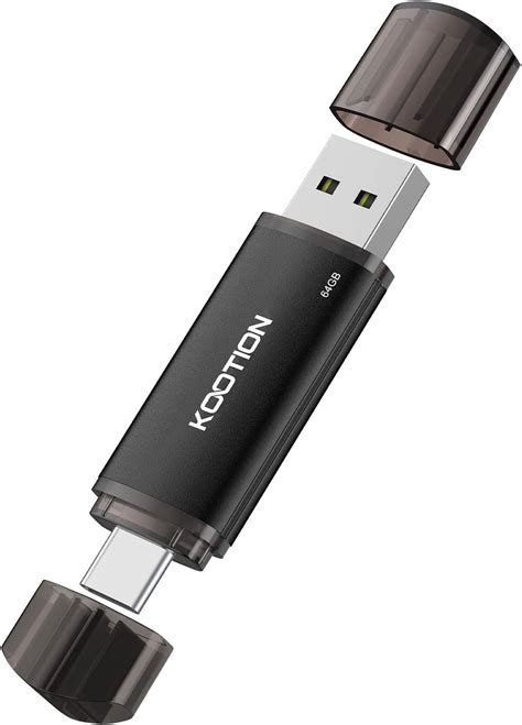 KOOTION Clé USB C 64 Go USB 2 0 2 en 1 OTG Mémoire Stick Noir