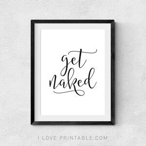 Funny Bathroom Wall Art Get Naked Print Modern Bathroom Decor Digital