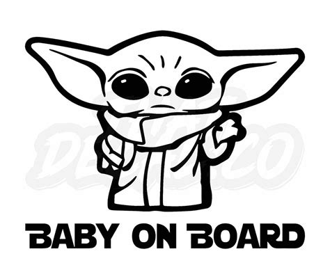 Baby On Board Yoda 4 Vinyl Decal Stickers Car Van Truck Caravan Windows