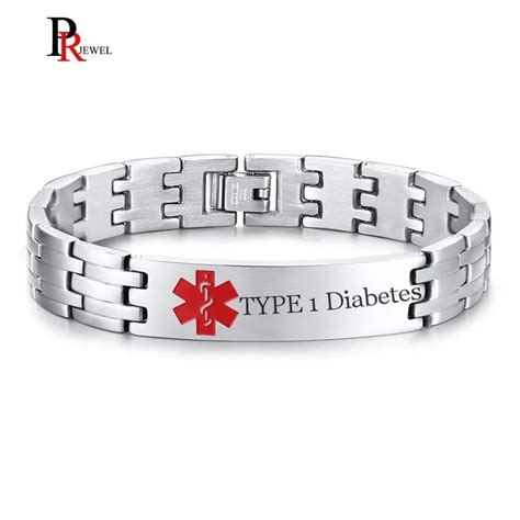 12mm Medical Alert Id Stainless Steel Men S Bracelet 8 07 Free Personalize Engraivng Disease