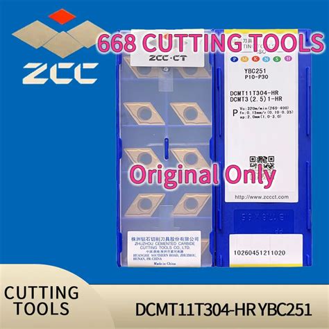 Zccct 10pcs Lots Ybm251 Dcmt11t304 Hr Cnc Carbide Turning Inserts