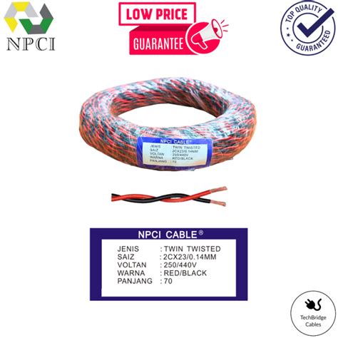 Npci Core Twin Twisted Wire Cable Red Black Lazada