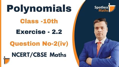 Class 10th Exercise 2 2 Question No 2 Iv Maths Polynomials