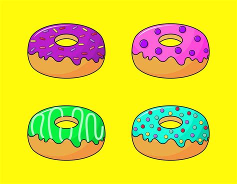 Kawaii Cute Pastel Donuts Sweet Summer Desserts Cartoon With Different Types 691963 Vector Art