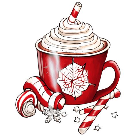 Peppermint Hot Cocoa Clipart · Creative Fabrica