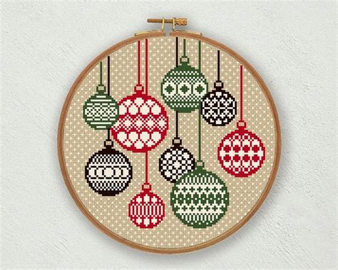 Christmas Cross Stitch Pattern Christmas Balls Cross Stitch Sampler