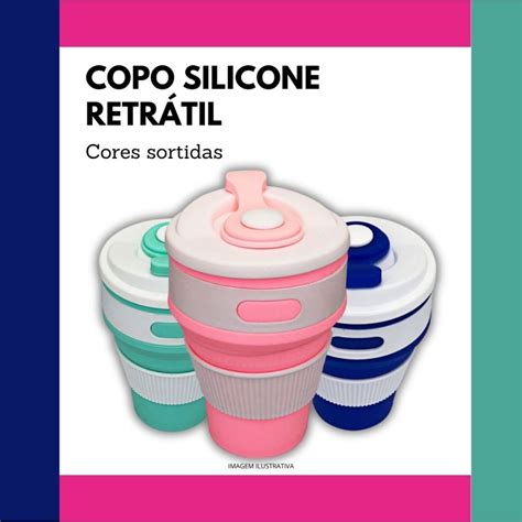 Copo Silicone Retr Til Dobr Vel C Tampa Reutiliz Vel Ecol Gico Cozinha