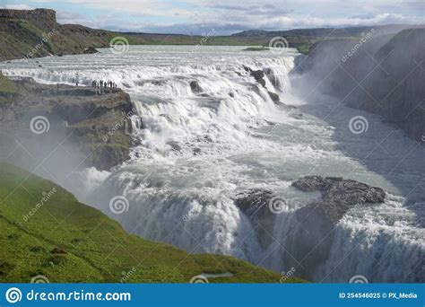 Gullfoss Powerful Cascade Waterfall In Iceland Stock Image Image Of