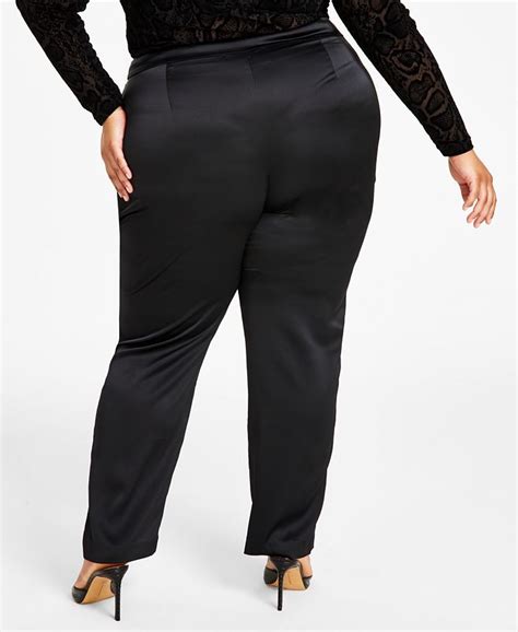 Nina Parker Trendy Plus Size Satin Fitted Pants Macy S