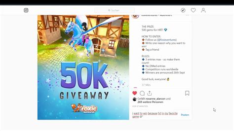 Foxie Ventures Verlost 500 Gems Auf Instagram Horse Riding Tales