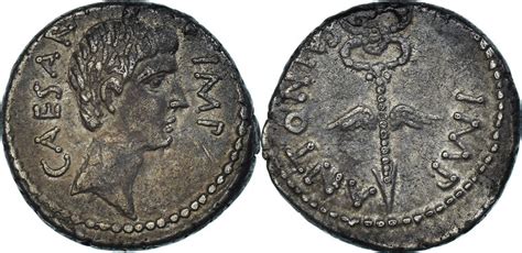 Denarius 40 39 Bc Military Mint In Münze Mark Antony And Octavian