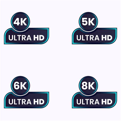 K K K Ultra Hd Video Resolution Icon Logo Vector Image Set