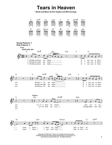 Tears In Heaven By Eric Clapton Sheet Music For Easy Guitar At Sheet