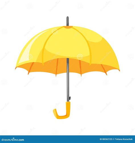 Vector Cartoon Style Illustration Of Yellow Umbrella. | CartoonDealer.com #88362125