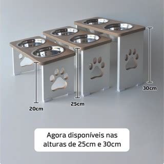 Comedouro Bebedouro Duplo Pet Mdf Elevado Cachorro Grande Shopee Brasil